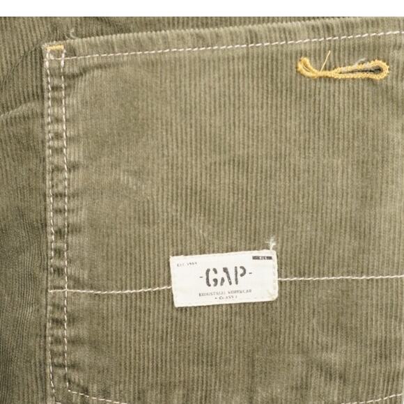 Vintage GAP Carpenter Corduroy Work Pants Olive Green Y2K Utility Style - Picture 8 of 10